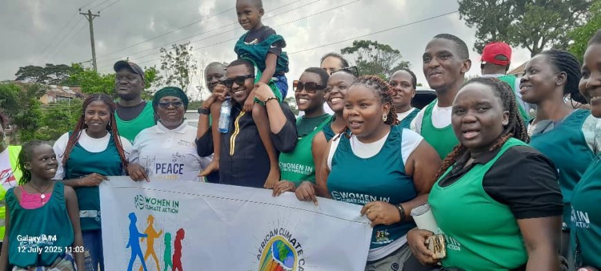 Women walk for climate action, highlight pollution and encroachment in Entebbe