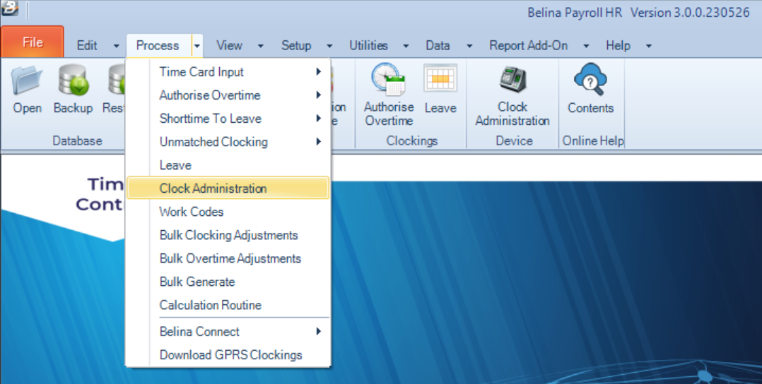 ClockAdministrationMenu
