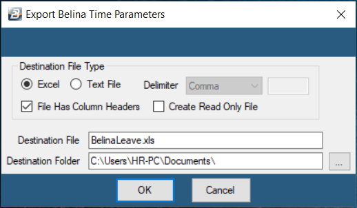 ExportLeaveParameters