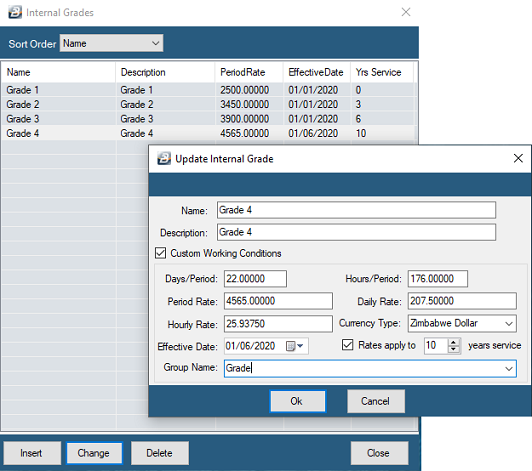 P-Internal Grade Auto Increment Setup