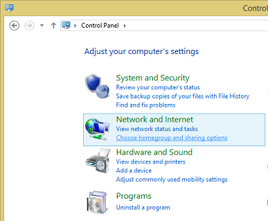 Control Panel - Networking