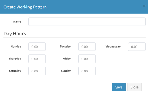 Creating a new work pattern