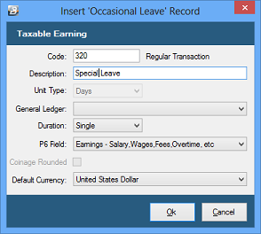 Special Leave - Transaction Code