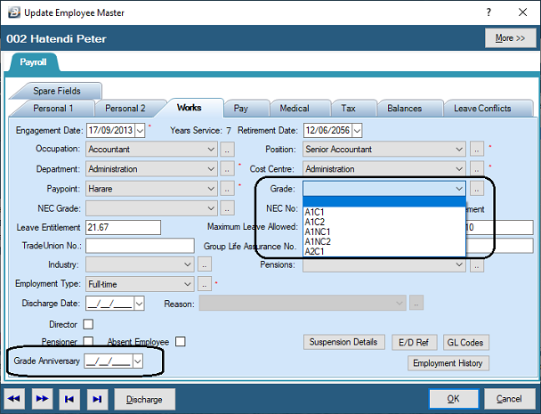 HR - Employee Master - Paterson Grades