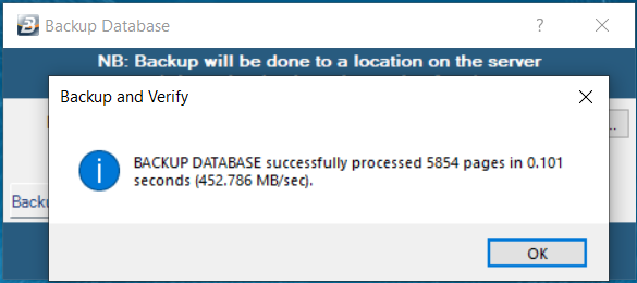 Backup and Verify