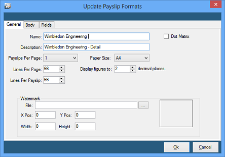 Payslip - General Tab