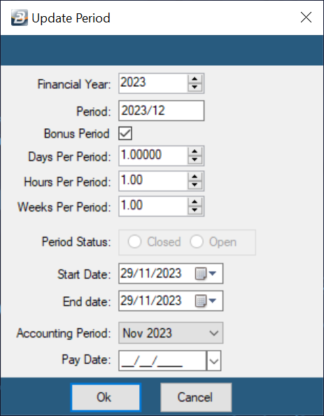 Create Bonus Period