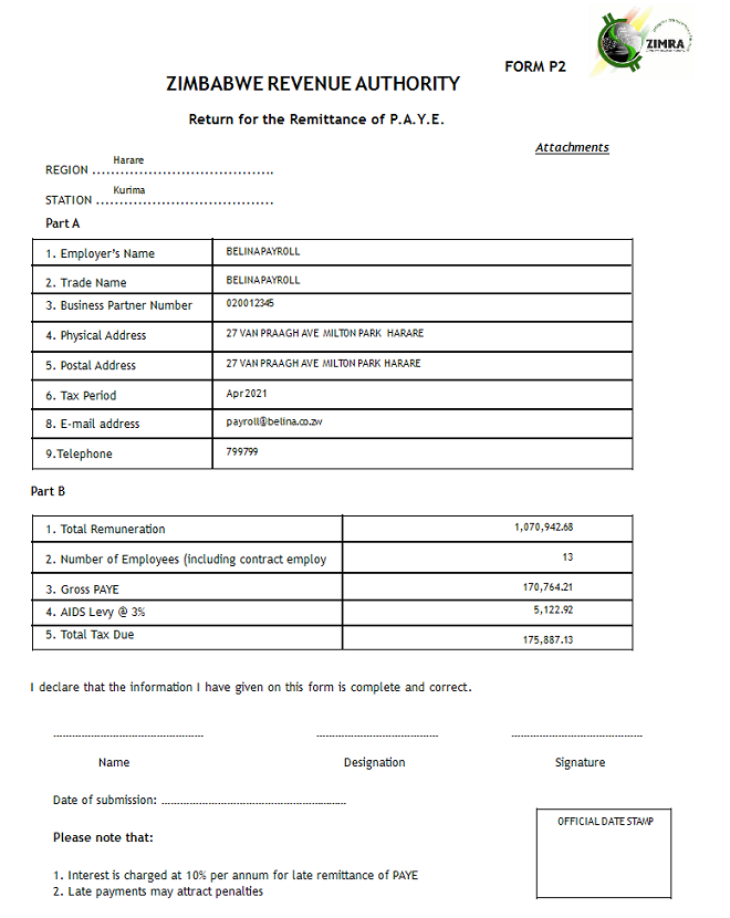 Reports - ZIMRA P2