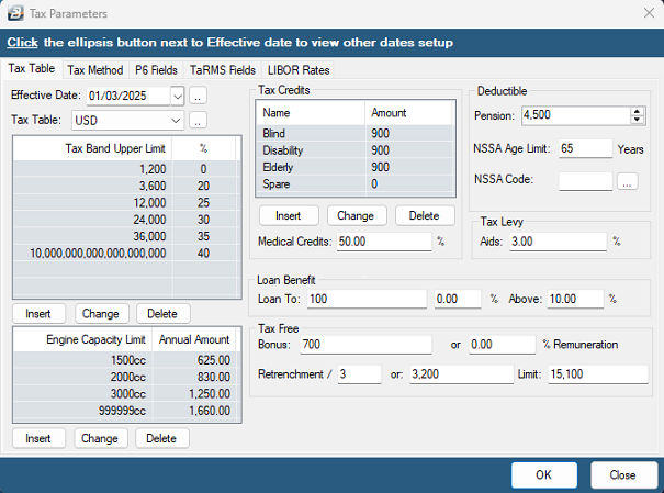 Tax Setup - March 2025