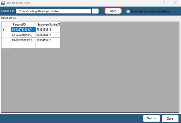 Import Open Display