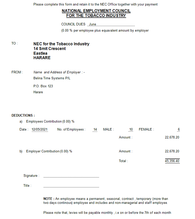 Reports - NEC Tobacco