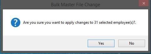 Bulk Tax Table confirmation