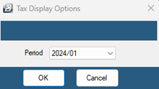 Tax Display - Period Required