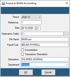 Export - Accounting - Baan