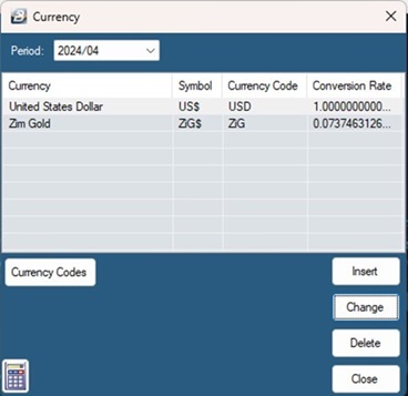 Currency Rate display