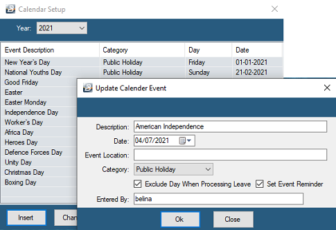 Calendar - New Event