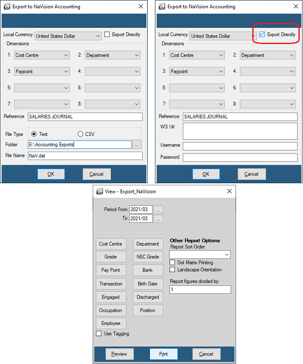Export - Accounting - NaVision