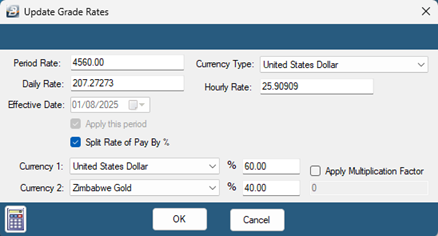 P-NEC Grades Setup Multi Rates