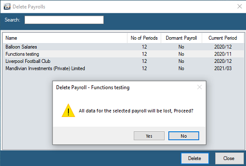 Delete Payroll