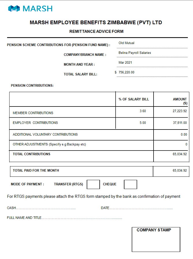 Reports - Marsh Pension