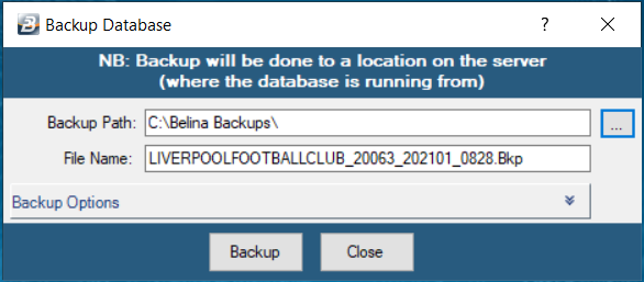 Backup Database