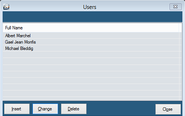 Security - Users - Table