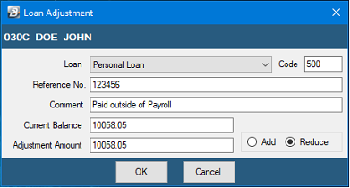 Loan Adjustment - Form