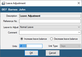 Leave Adjustment