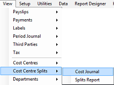 Cost Centre - Splits Reports