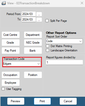 Account Ref Selecting Report