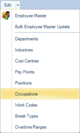 Edit Occupations