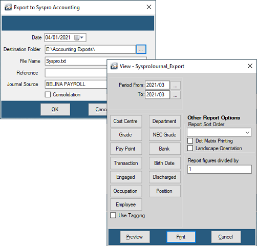 Export - Accounting - SysPro