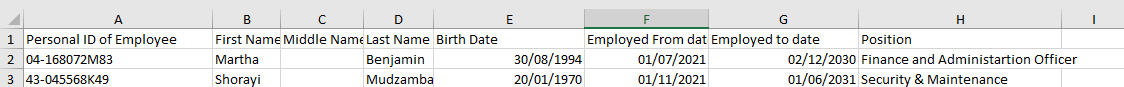 TiN Numbers Sample File