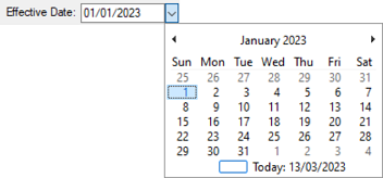 Calendar - Dropdown