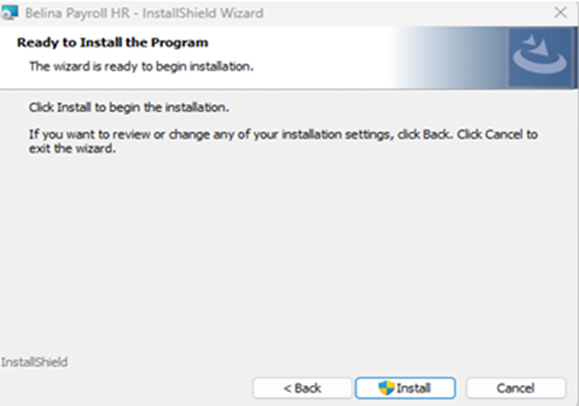 Ready to Install Screen