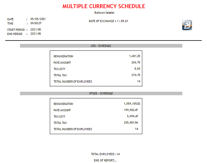 Reports - Multiple Currency Schedule