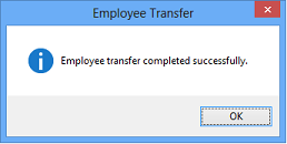 Transfer Employee - Transfer Successful
