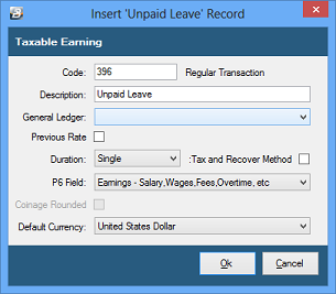 Leave - Unpaid - Transaction Code