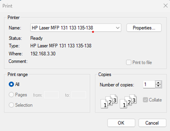 Printer setup