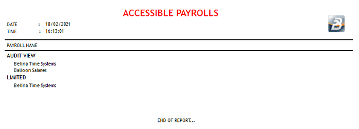 Reports - Accessible Payrolls