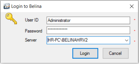 Belina Login Form