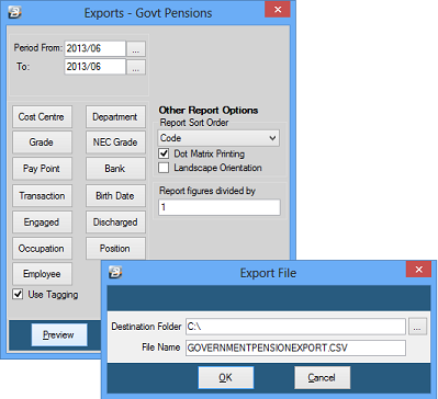 Export - Pensions - Government