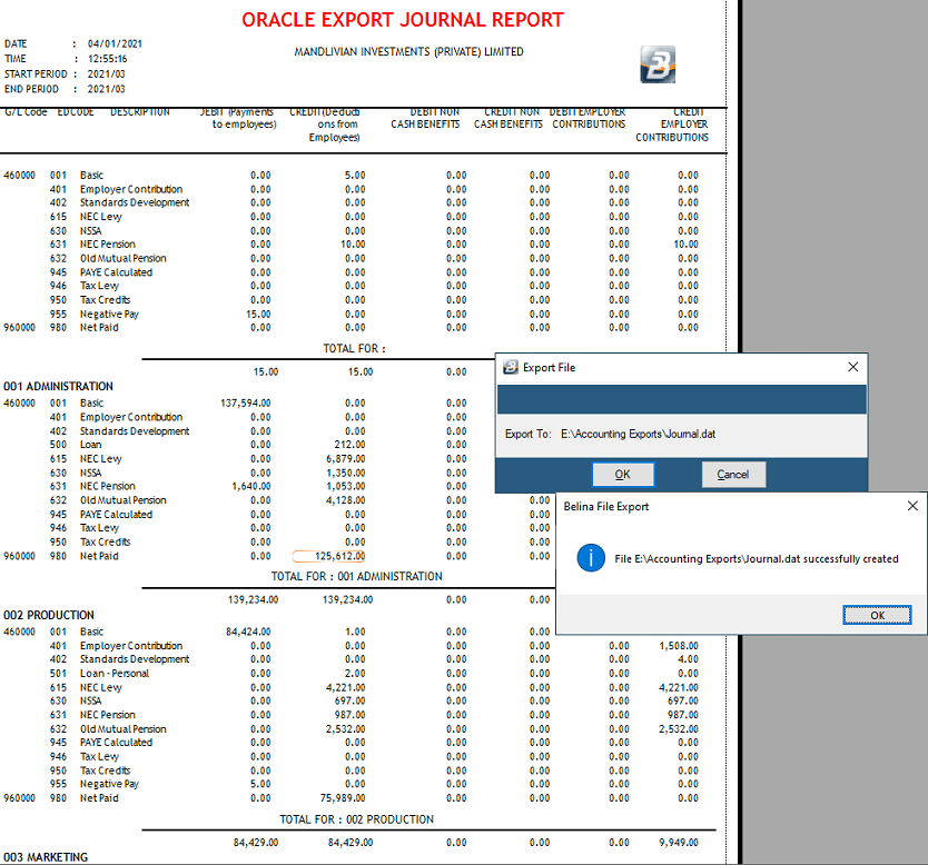 Export - Accounting - Oracle2