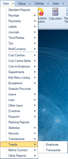 Reports Menu - Trends