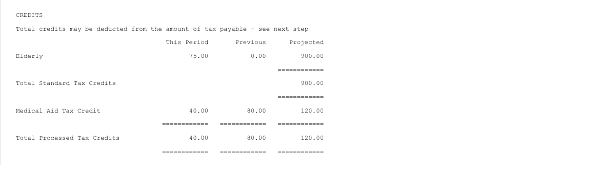 TaxDisplay-Forecast - Credits