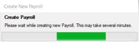 Payroll Creation Progress Bar