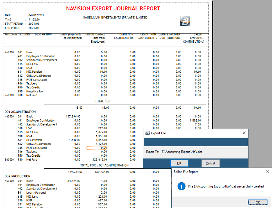 Export - Accounting - NaVision Report1