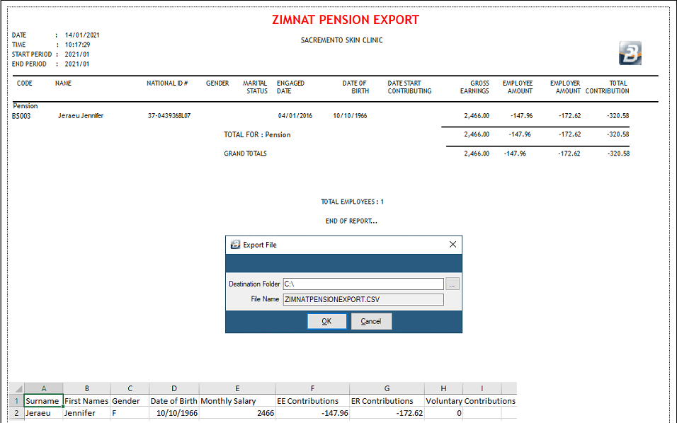 Export - Pensions - Zimnat