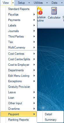 Reports Menu - Paypoint