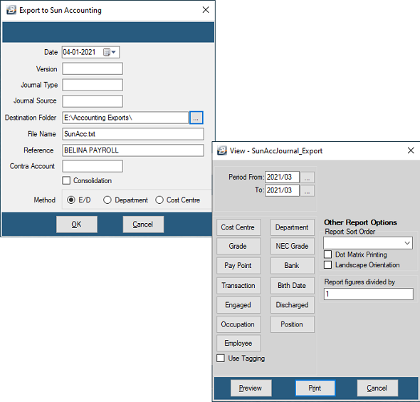 Export - Accounting - Sun